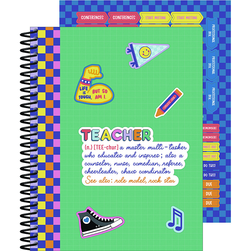 Carson-Dellosa Teacher Planners, Weekly/Monthly, Two-Page Spread, 11 x 8.5, Multicolor Cover, We Stick Together Theme (105050)