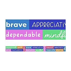 Carson-Dellosa Straight Borders, 3" x 3 ft, Multicolor Positive Words, 12/Pack (108520)
