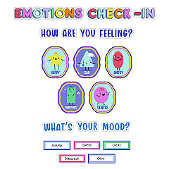 Carson-Dellosa Curriculum Bulletin Board Sets, We Stick Together Emotions Check-In, 46 Pieces (110532)