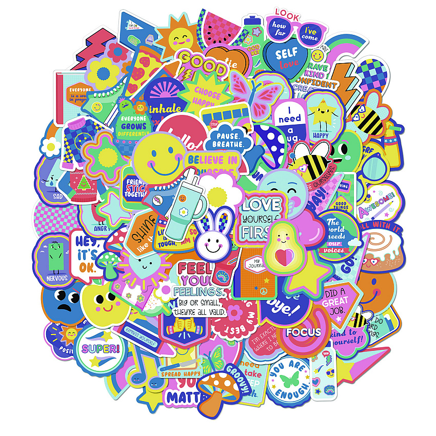 Carson-Dellosa "We Stick Together" Themed Vinyl Stickers, Assorted Illustrations and Colors, 100/Pack (168322)