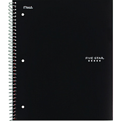 Five Star Wirebound Notebook, 5-Subject, Medium/College Rule, Assorted Cover Colors, (200) 11 x 8.5 Sheets, 2/Pack (820190)