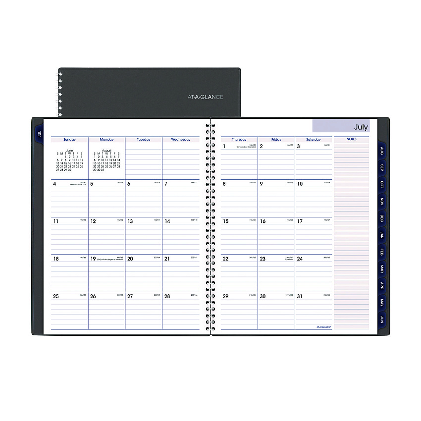 AT-A-GLANCE DayMinder Academic Weekly/Monthly Planners, 11 x 8, Charcoal Cover, 12-Month (July to June): 2022 to 2023 (AYC52045)
