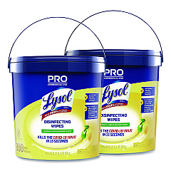 LYSOL Brand Professional Disinfecting Wipe Bucket, 6 x 8, Lemon and Lime Blossom, 800 Wipes/Bucket, 2 Buckets/Carton (99856CT)