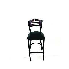 JMC Furniture Eagle Series Barstool, Supports Up to 300 lb, 28.5" Seat Height, Black Seat, Dark Mahogany Back, Black Base (EBBVBLKB)