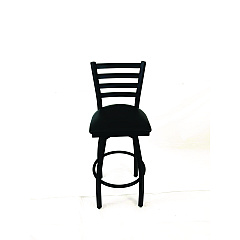 JMC Furniture Boggs Series Barstool, Supports Up to 300 lb, 30.5" Seat Height, Black Seat, Black Back, Black Base (BBBVSBLK)