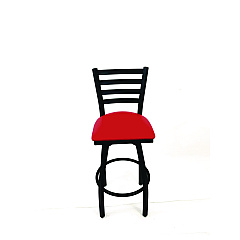 JMC Furniture Boggs Series Barstool, Supports Up to 300 lb, 30.5" Seat Height, Red Seat, Black Back, Black Base (BBBVSRED)