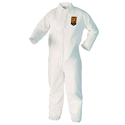 KleenGuard A40 Zipper Front Liquid and Particle Protection Coveralls, 3X-Large, White, 25/Carton (44306)
