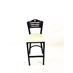 JMC Furniture Eagle Series Barstool, Supports Up to 300 lb, 28.5" Seat Height, Cream Seat, Dark Mahogany Back, Black Base (EBBVCRMB)