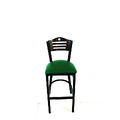 JMC Furniture Eagle Series Barstool, Supports Up to 300 lb, 28.5" Seat Height, Green Seat, Dark Walnut Back, Black Base (EBBVGRNC)