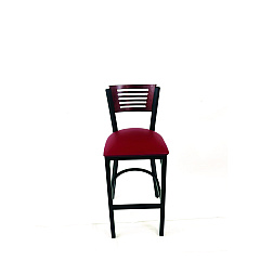 JMC Furniture Jones River Series Barstool, Supports Up to 300 lb, 28.5" Seat Height, Burgundy Seat, Dark Mahogany Back, Black Base (JRBBVBURB)