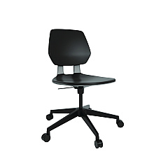 Safco Commute Task Chair, Supports Up to 275 lb, 18.25" to 22.25" Seat Height, Black Seat, Black Back, Black Base (7825BL)