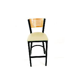 JMC Furniture Jones River Series Barstool, Supports Up to 300 lb, 28.5" Seat Height, Taupe Seat, Natural Back, Black Base (JRBBVTAUD)