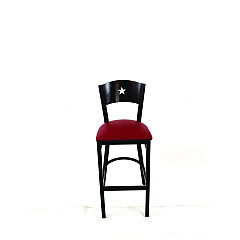 JMC Furniture Liberty Series Barstool, Supports Up to 300 lb, 28.5" Seat Height, Burgundy Seat, Dark Mahogany Back, Black Base (LBBVBURB)
