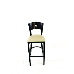 JMC Furniture Liberty Series Barstool, Supports Up to 300 lb, 28.5" Seat Height, Taupe Seat, Dark Mahogany Back, Black Base (LBBVTAUB)