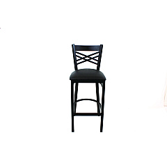 JMC Furniture X Series Barstool, Supports Up to 300 lb, 29.5" Seat Height, Black Seat, Black Back, Black Base (XBSBVSBLK)