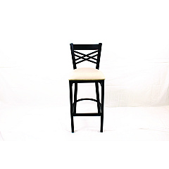 JMC Furniture X Series Barstool, Supports Up to 300 lb, 29.5" Seat Height, Cream Seat, Black Back, Black Base (XBSBVSCRM)