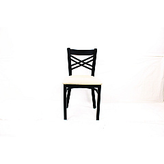 JMC Furniture X Series Chair, Supports Up to 300 lb, 18" Seat Height, Cream Seat, Black Back, Black Base (XCHBVSCRM)