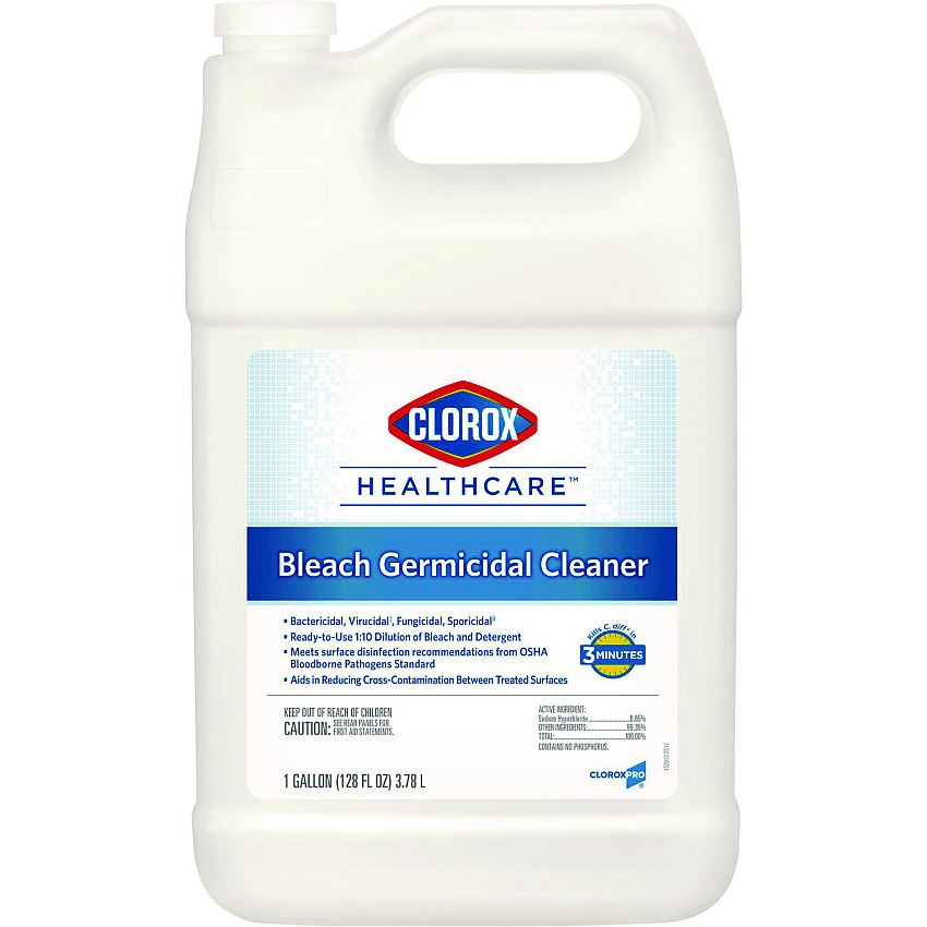 Clorox Healthcare Bleach Germicidal Cleaner, 128 oz Refill Bottle (68978EA)