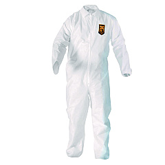 KleenGuard A20 Breathable Particle Protection Coveralls, Zip Front, Elastic Back, Wrists, Ankles, 4X-Large, White, 20/Carton (49107)