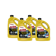 Drano Max Gel Clog Remover, Bleach Scent, 128 oz Bottle, 4/Carton (696642)