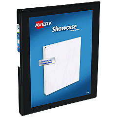 Avery Showcase Economy View Binders with Slant Rings, 3 Rings, 0.5" Capacity, 11 x 8.5, Black (19550)