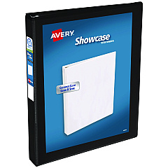 Avery Showcase Economy View Binder with Round Rings, 3 Rings, 1" Capacity, 11 x 8.5, Black (19600)