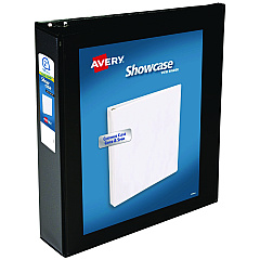 Avery Showcase Economy View Binder with Round Rings, 3 Rings, 2" Capacity, 11 x 8.5, Black (19700)