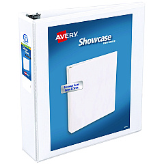 Avery Showcase Economy View Binder with Round Rings, 3 Rings, 2" Capacity, 11 x 8.5, White (19701)