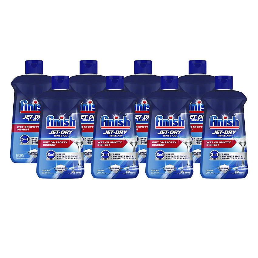 FINISH Jet-Dry Rinse Agent, 8.45 oz Bottle, 8/Carton (75713CT)