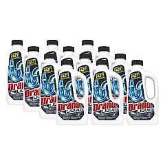 Drano Liquid Drain Cleaner, 32 oz Safety Cap Bottle, 12/Carton (335712)