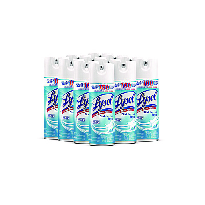 LYSOL Brand Disinfectant Spray, Crisp Linen Scent, 12.5 oz Aerosol Spray, 12/Carton (74186)