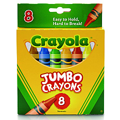 Crayola Jumbo Crayons, Assorted Colors, 8/Box (520389)
