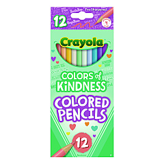 Crayola Colors of Kindness Colored Pencils, Assorted Lead and Barrel Colors, 12/Box (682114)
