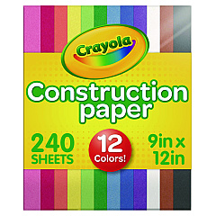 Crayola Construction Paper, 9 x 12, Assorted Colors, 240 Sheets/Pack (993200)