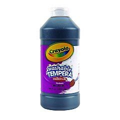 Crayola Artista II Washable Tempera Paint, Black, 16 oz Bottle (543115051)