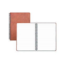 Blue Sky ASMBLD Faux Leather Wirebound Notebook, 1-Subject, Medium/College Rule, Tan Cover, (80) 8.5 x 5.75 Sheets (150538)