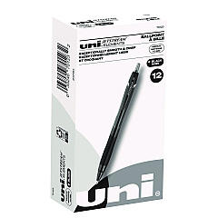 uni-ball Jetstream Elements Hybrid Gel Pen, Retractable, Medium 1 mm, Black Ink, Black Barrel, Dozen (70123)