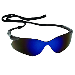KleenGuard Nemesis Safety Glasses, Gunmetal Nylon Frame, Blue Polycarbonate Lens (20471)