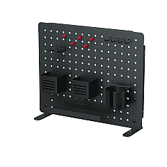 Kantek Pegboard Organizer, Three Compartments, 20.58 x 1 x 17, Black, Steel (PBS120B)