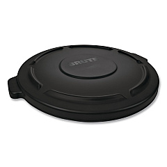 Rubbermaid Commercial BRUTE Self-Draining Flat Top Lids for 32 gal Round BRUTE Containers, 22.25" Diameter, Black (1867532EA)