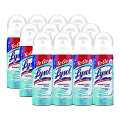 LYSOL Brand Disinfectant Spray To Go, Crisp Linen Scent, 1.5 oz Aerosol Spray, 12/Carton (99923CT)
