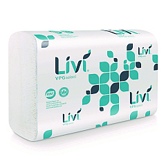 Livi VPG Select Multifold Towel, 1-Ply, 9.45 x, 9.06, White, 250/Pack, 16 Packs/Carton (43514)