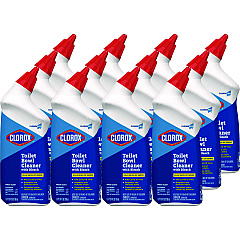 Clorox Toilet Bowl Cleaner with Bleach, Fresh Scent, 24 oz Bottle, 12/Carton (00031CT)