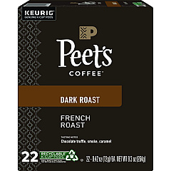 Peet's Coffee & Tea French Roast Coffee K-Cups, 22/Box (6545)