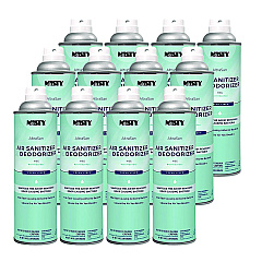 Misty Handheld Air Sanitizer/Deodorizer, Fresh Linen, 10 oz Aerosol Spray, 12/Carton (1037236)