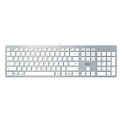 Adesso AKB-730UW Keyboard, Silver/White
