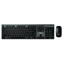 Adesso WKB-7300 Wireless Keyboard and Mouse, 2.4 GHz Frequency/30 ft Wireless Range, Gray/Black