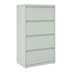 Alera Lateral File, 4 Legal/Letter-Size File Drawers, Light Gray, 30" x 18.62" x 52.5" (ALEHLF3054LG)