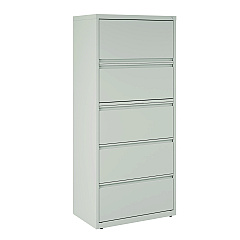 Alera Lateral File, 5 Legal/Letter-Size File Drawers, Light Gray, 30" x 18.62" x 67.62" (ALEHLF3067LG)
