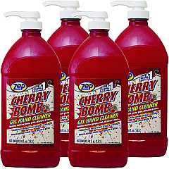 Zep Commercial Cherry Bomb Gel Hand Cleaner, Cherry Scent, 48 oz Pump Bottle, 4/Carton (ZUCBHC484CT)